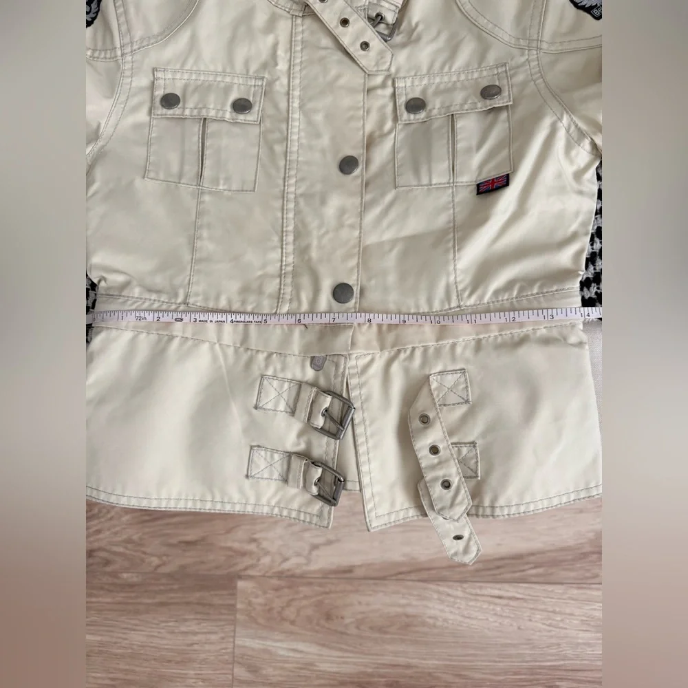 Belstaff Nylon Utility Moto Jacket as seen in Rosalia XS Beige